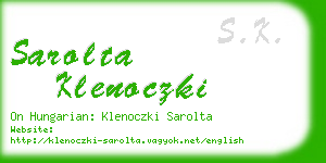 sarolta klenoczki business card